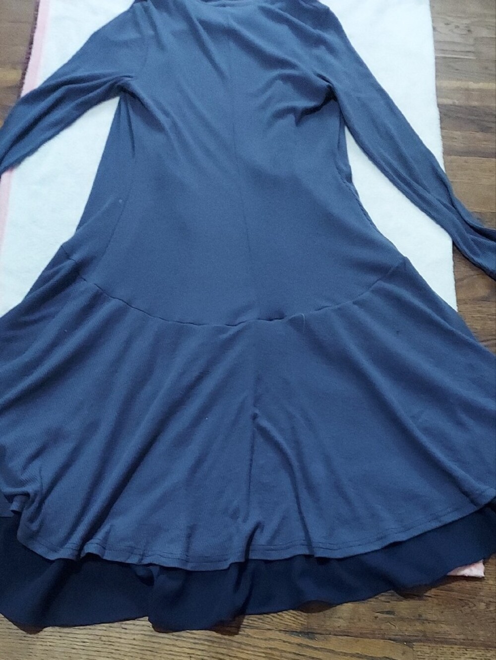 5 for $10 M&M Reborn Navy Layered Open-Front Long Sleeve Dress - Picture 8 of 8